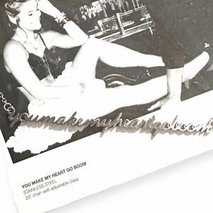 JAECI Women’s Silver “You Make My Heart Go Boom” Script Necklace